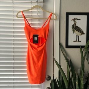 Fashion Nova Cut to the Chase Mini Dress - Orange